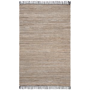 Safavieh Vintage 6' x 9' Hand Woven Leather Rug in Beige
