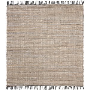 Safavieh Vintage 6' Square Hand Woven Leather Rug in Beige