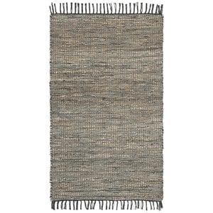 Safavieh Vintage 2' x 3' Hand Woven Leather Rug in Gray