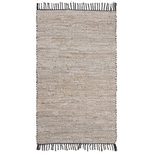 Safavieh Vintage 2' x 3' Hand Woven Leather Rug in Brown and Beige