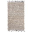 Safavieh Vintage 2' x 3' Hand Woven Leather Rug in Brown and Beige