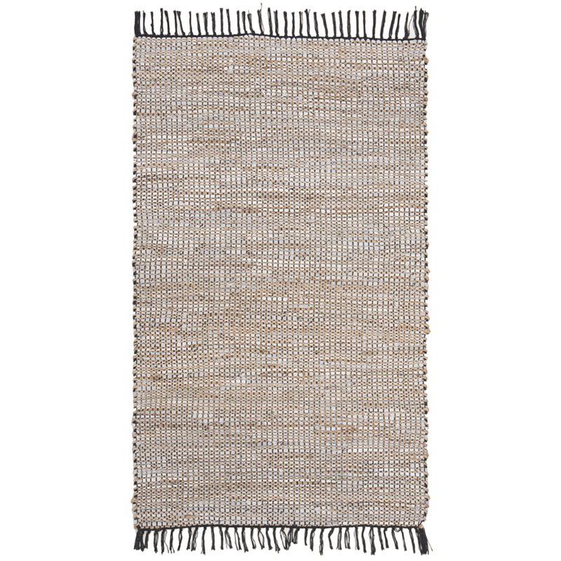 Safavieh Vintage 3' x 5' Hand Woven Leather Rug in Brown and Beige