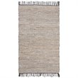 Safavieh Vintage 3' x 5' Hand Woven Leather Rug in Brown and Beige