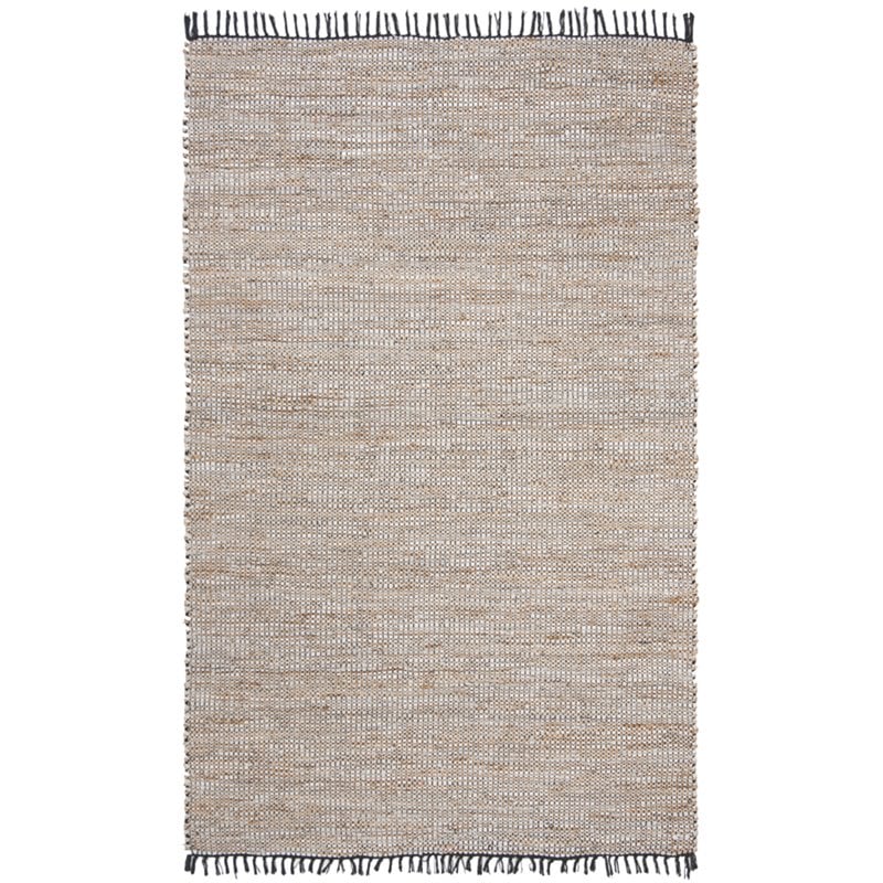 Safavieh Vintage 4' x 6' Hand Woven Leather Rug in Brown and Beige