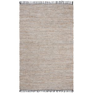 Safavieh Vintage 5' x 8' Hand Woven Leather Rug in Brown and Beige