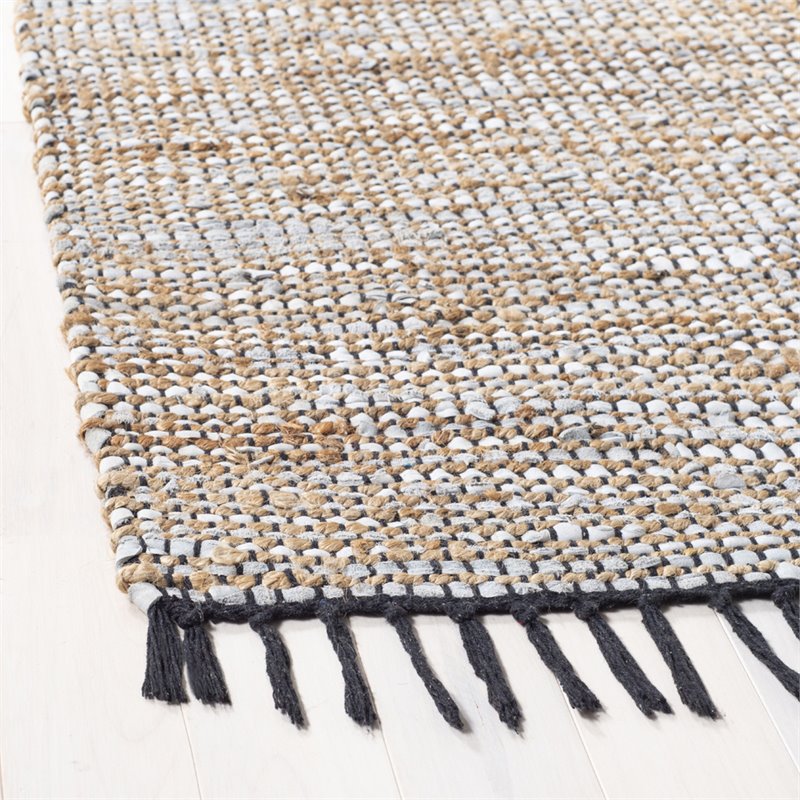 Safavieh Vintage 6' x 9' Hand Woven Leather Rug in Brown and Beige