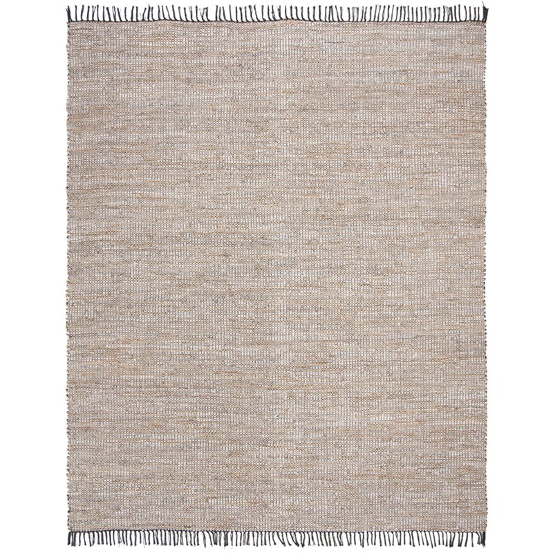 Safavieh Vintage 8' x 10' Hand Woven Leather Rug in Brown and Beige