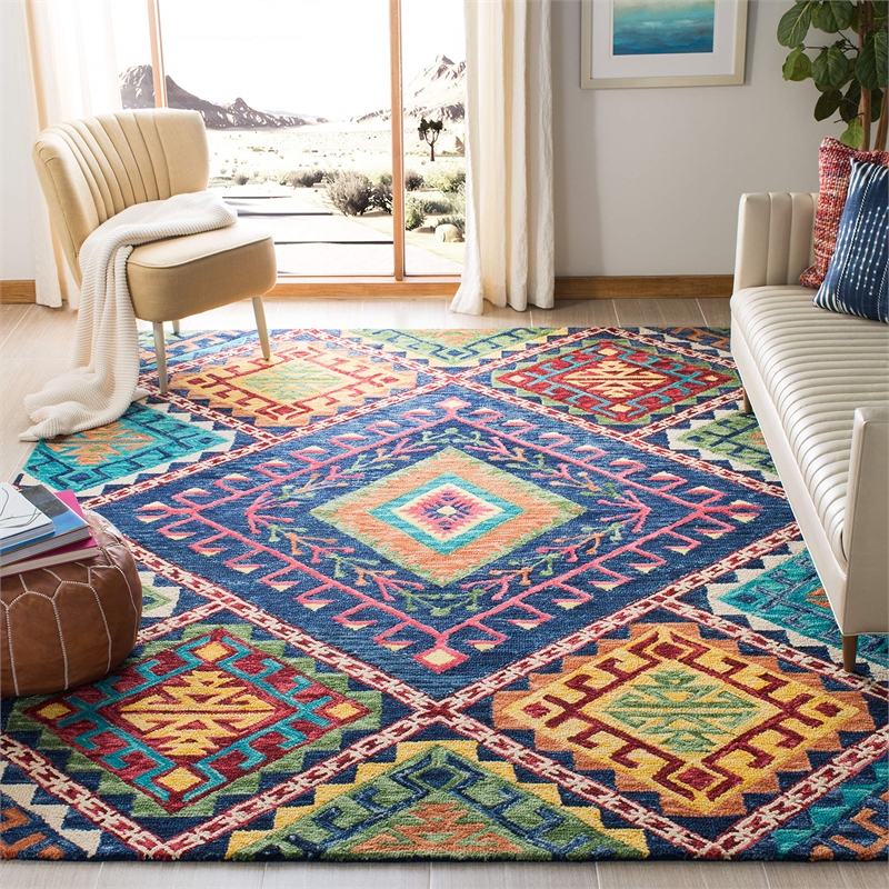 Safavieh Aspen 8' x 10' Hand Tufted Wool Rug in Blue