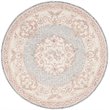 Safavieh Aubusson 6' Round Hand Tufted Wool Rug in Blue and Ivory