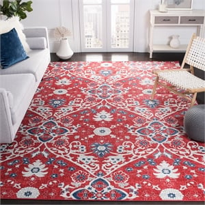 Safavieh Brentwood 6'7&quot Square Rug in Red and Ivory