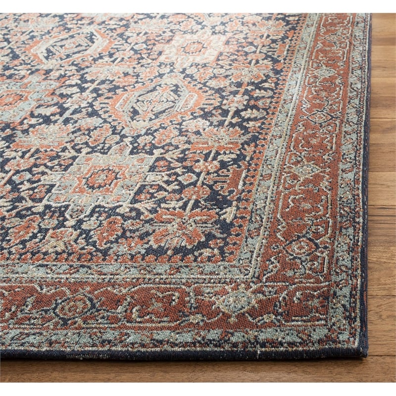 Safavieh Classic Vintage 5' x 8' Rug in Navy and Rust