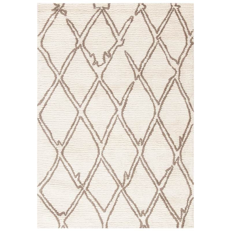 Safavieh Casablanca 8' x 10' Hand Tufted Wool Rug in Ivory and Gray