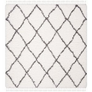 Safavieh Flokati 6'7&quot Square Rug in Ivory and Dark Gray