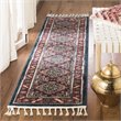 Safavieh Farmhouse 2' x 8' Runner Rug in Ivory and Navy