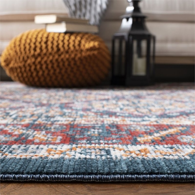 Safavieh Farmhouse 3' x 5' Rug in Ivory and Navy