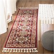 Safavieh Farmhouse 2' x 8' Runner Rug in Ivory and Red