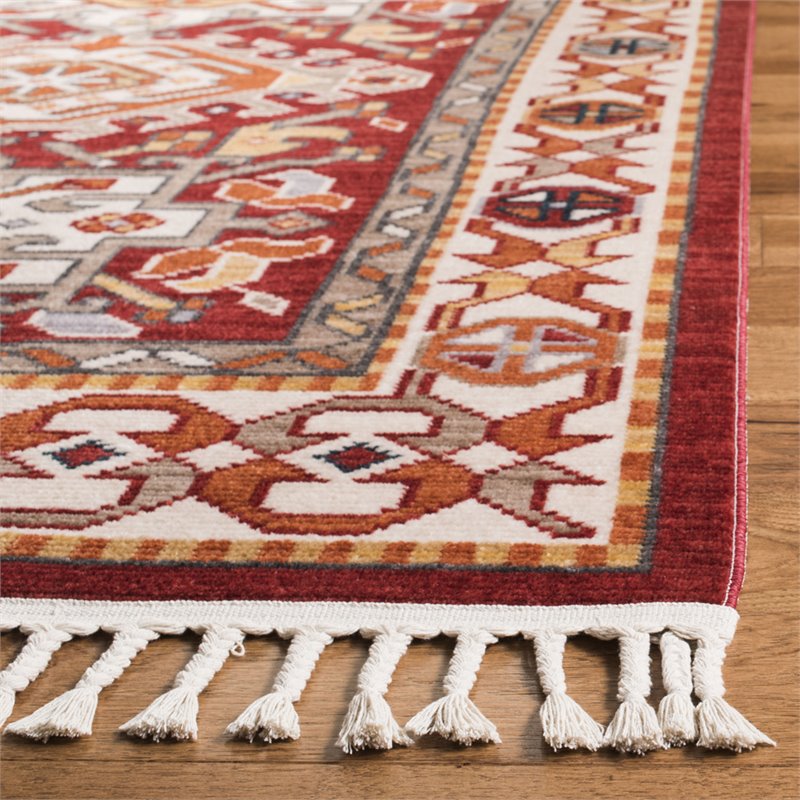 Safavieh Farmhouse 3' x 5' Rug in Ivory and Red