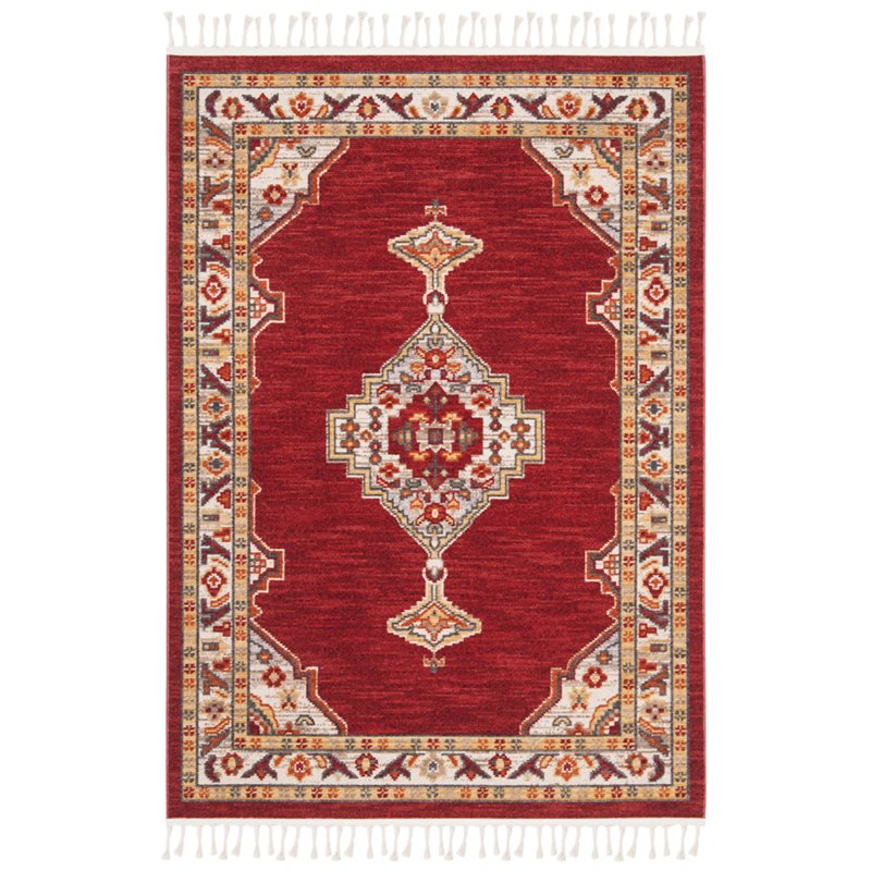 Safavieh Farmhouse 3' x 5' Rug in Creme and Red