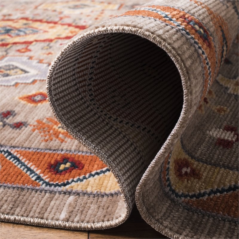 Safavieh Farmhouse 3' x 5' Rug in Taupe and Orange