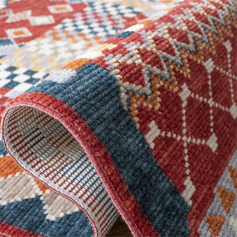 Safavieh Farmhouse 3' x 5' Rug in Navy and Red