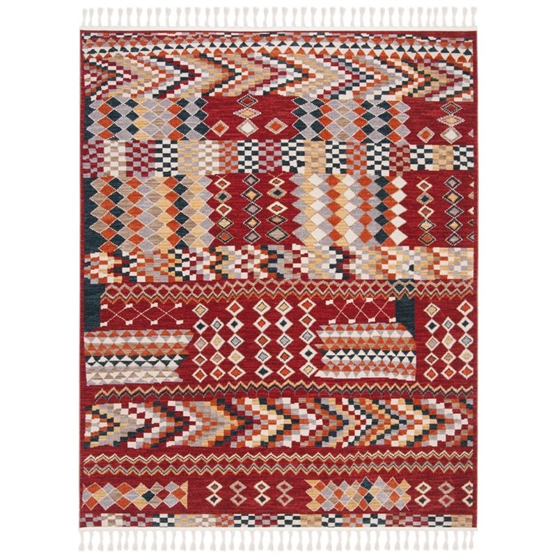 Safavieh Farmhouse 8' x 10' Rug in Navy and Red
