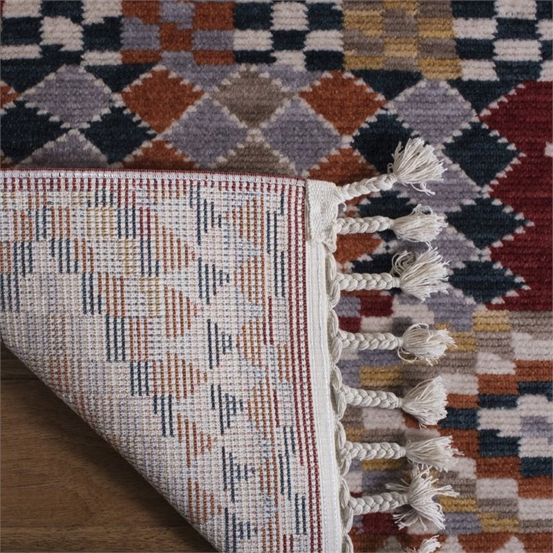 Safavieh Farmhouse 9' x 12' Rug in Navy and Red