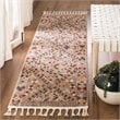 Safavieh Farmhouse 2' x 8' Runner Rug in Taupe and Navy