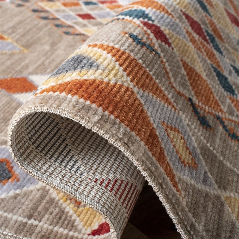 Safavieh Farmhouse 8' x 10' Rug in Taupe and Navy