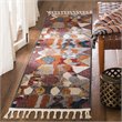 Safavieh Farmhouse 2' x 8' Runner Rug in Orange and Navy