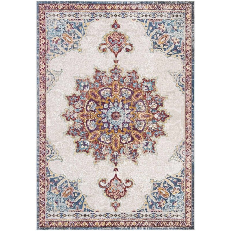 Safavieh Aria 3' x 5' Rug in Ivory and Navy