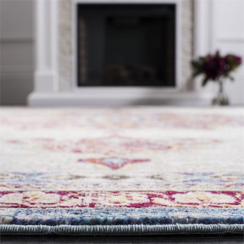 Safavieh Aria 4' x 6' Rug in Ivory and Navy