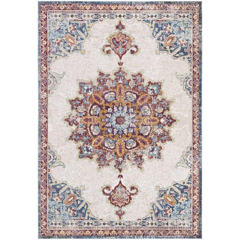 Safavieh Aria 4' x 6' Rug in Ivory and Navy