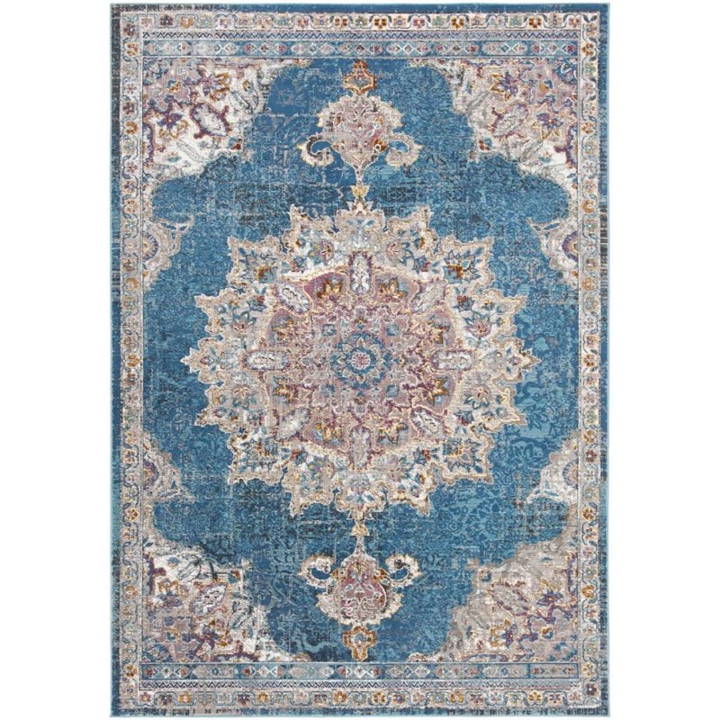 Safavieh Aria 4' x 6' Rug in Navy and Ivory