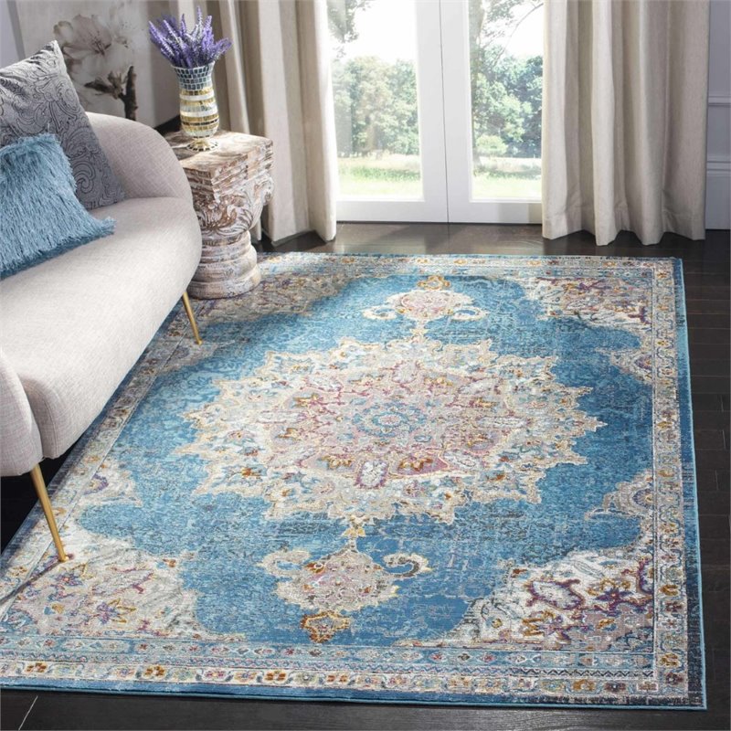 Safavieh Aria 8' x 10' Rug in Navy and Ivory