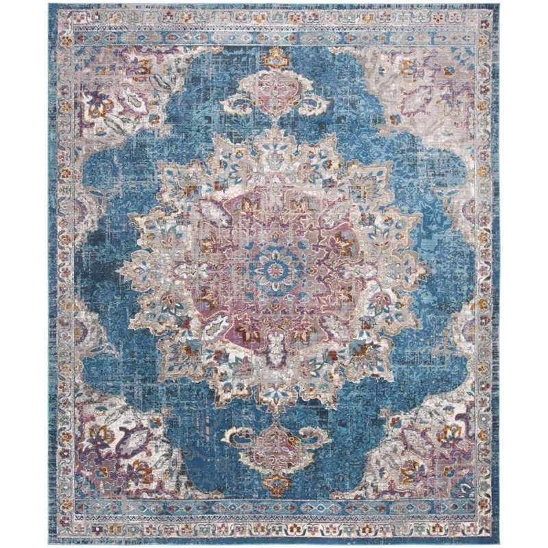 Safavieh Aria 8' x 10' Rug in Navy and Ivory