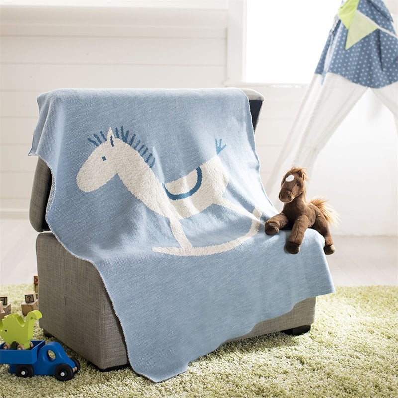 Safavieh Tater Trot Throw Blanket in Blue