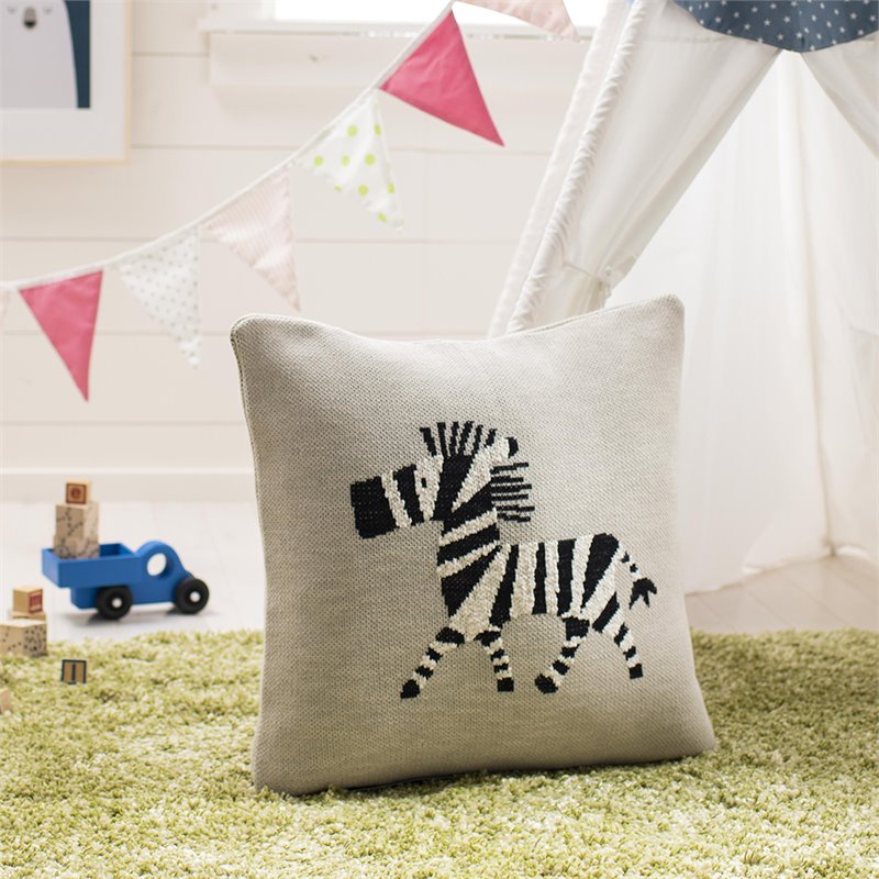 Safavieh Zazu Throw Pillow in Gray and Black