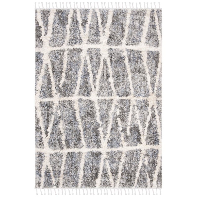 Safavieh Berber 8' x 10' Shag Rug in Gray and Cream