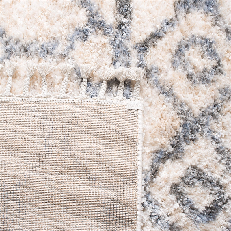 Safavieh Berber 8' x 10' Shag Rug in Cream and Gray