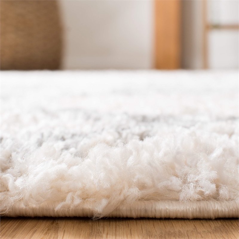 Safavieh Berber 8' x 10' Shag Rug in Cream and Blue