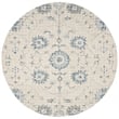 Safavieh Blossom 6' Round Hand Tufted Wool Rug in Silver and Blue