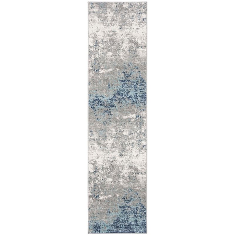 Safavieh Brentwood 2' x 8' Runner Rug in Light Gray and Blue
