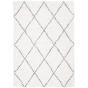 safavieh fontana 4' x 6' shag rug in cream and gray
