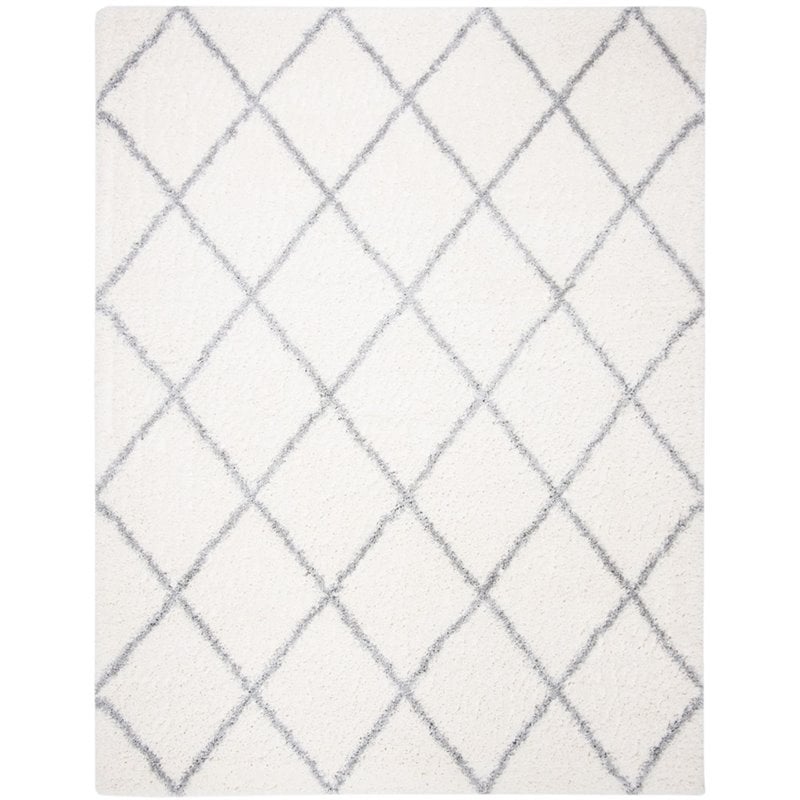 Safavieh Fontana 9' x 12' Shag Rug in Cream and Gray