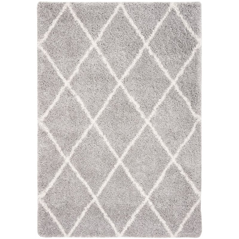 Safavieh Fontana 4' x 6' Shag Rug in Gray and Cream