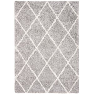 safavieh fontana 4' x 6' shag rug in gray and cream