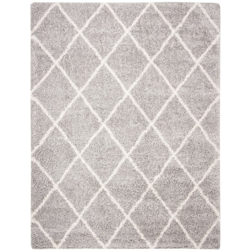 Safavieh Fontana 9' x 12' Shag Rug in Gray and Cream