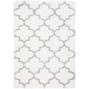 safavieh fontana 4' x 6' shag rug in cream and gray