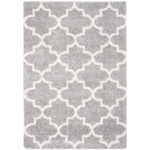 safavieh fontana 4' x 6' shag rug in gray and cream