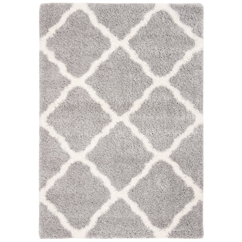 Safavieh Fontana 8' x 10' Shag Rug in Gray and Cream